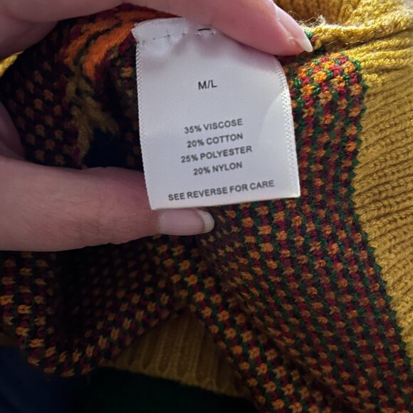 Steady Hands Cardigan M/L Giyu Tomioka Inspired Geometric Knit Grandpacore - Picture 2 of 11